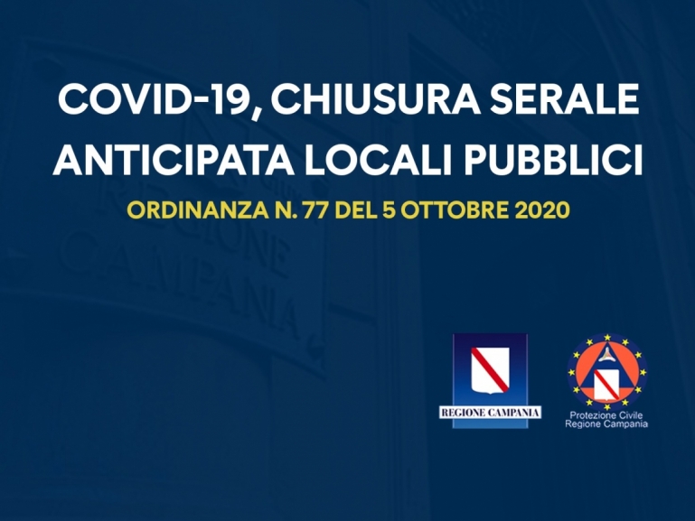 COVID-19, ORDINANZA n. 77 del 05/10/2020