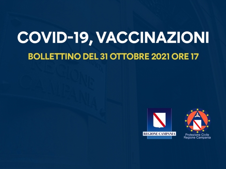 COVID-19, BOLLETTINO VACCINAZIONI DEL 31 OTTOBRE 2021 (ORE 17)
