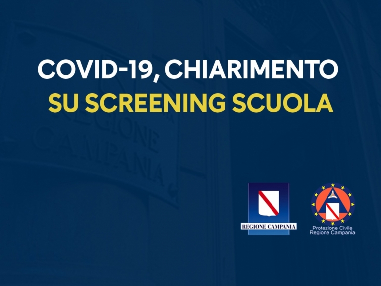 COVID-19, CHIARIMENTO SU SCREENING SCUOLA
