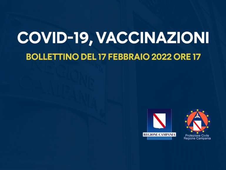 COVID-19, BOLLETTINO VACCINAZIONI DEL 17 FEBBRAIO 2022 (ORE 17)