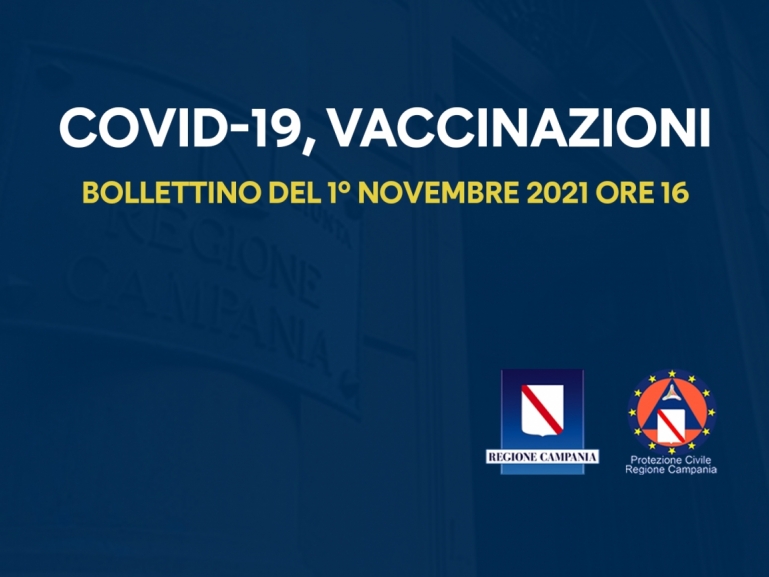 COVID-19, BOLLETTINO VACCINAZIONI DEL 1° NOVEMBRE 2021 (ORE 16)