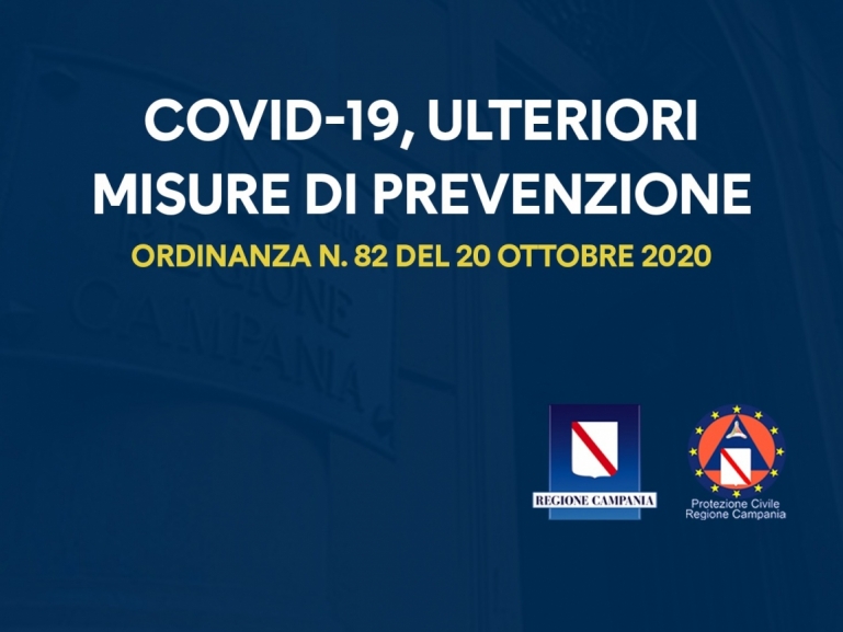 COVID-19, ULTERIORI MISURE DI PREVENZIONE E CONTRASTO ALL'EPIDEMIA: ORDINANZA n. 82