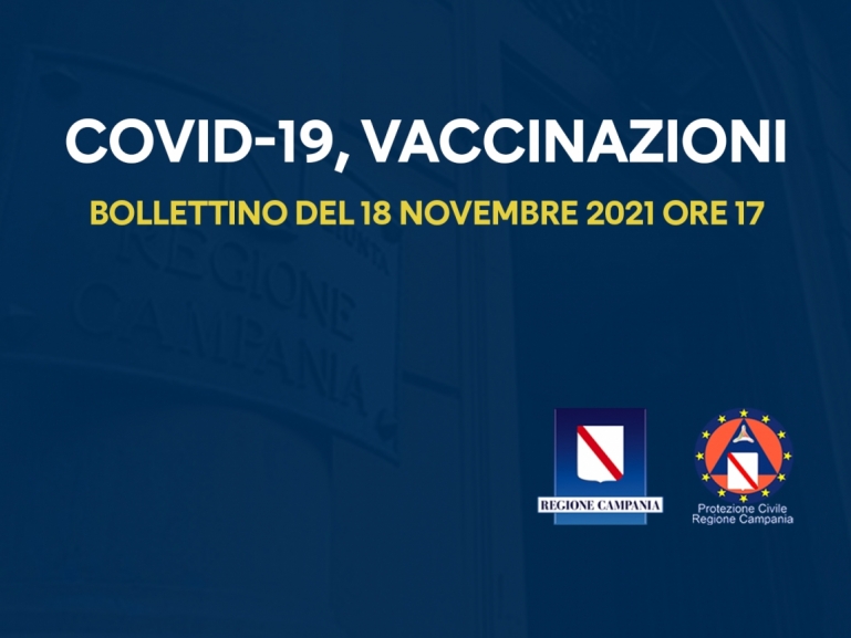 COVID-19, BOLLETTINO VACCINAZIONI DEL 18 NOVEMBRE 2021 (ORE 17)