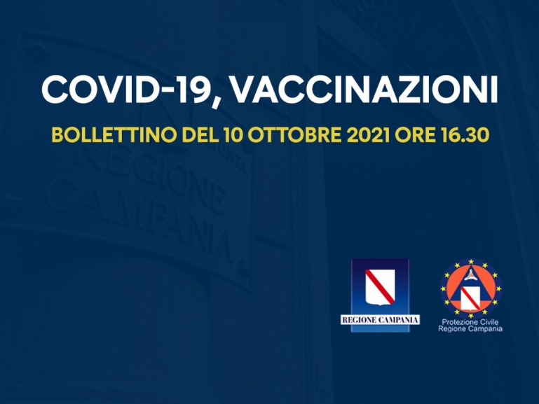 COVID-19, BOLLETTINO VACCINAZIONI DEL 10 OTTOBRE 2021 (ORE 16.30)