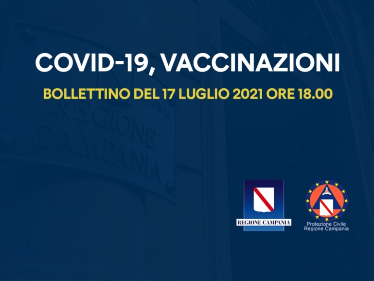 COVID-19, BOLLETTINO VACCINAZIONI DEL 17 LUGLIO 2021 (ORE 18.00)