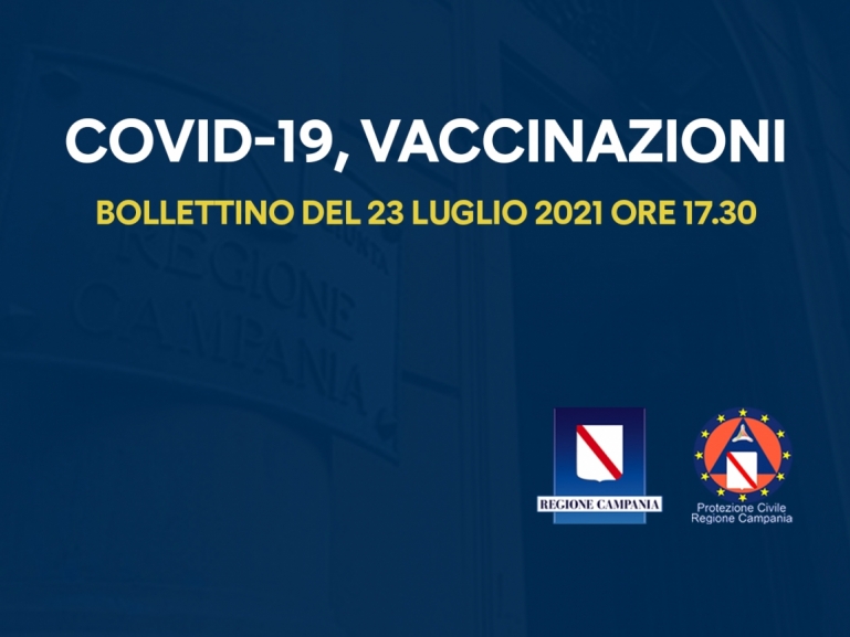 COVID-19, BOLLETTINO VACCINAZIONI DEL 23 LUGLIO 2021 (ORE 17.30)