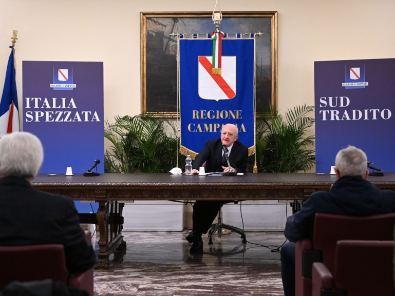 AUTONOMIA DIFFERENZIATA, DE LUCA: LA CAMPANIA CHIEDE IL RITIRO DEL DDL